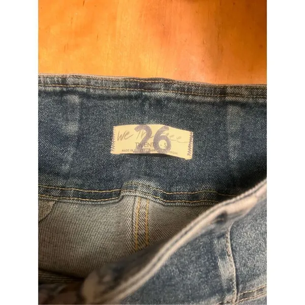 Free People We The Free Mini Denim Skirt Size 26 Stretch Front Zipper (3585) - Image 3