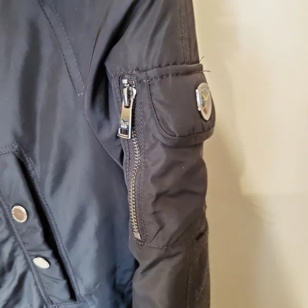 1 Madison Coat Parka Expedition Heritage Media Black Rutched Cargo Jacket - Image 4