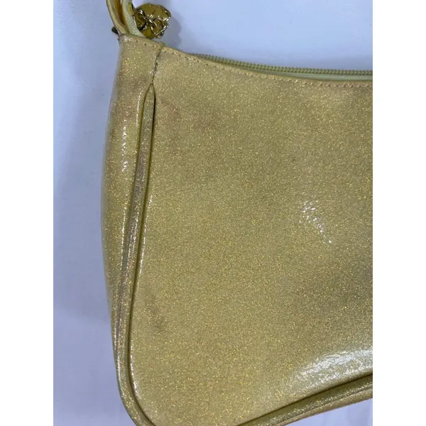 Luv Betsey by Betsey Johnson SKU 7885 Yellow Gold Glittery Shoulder Bag With Ch - Image 3