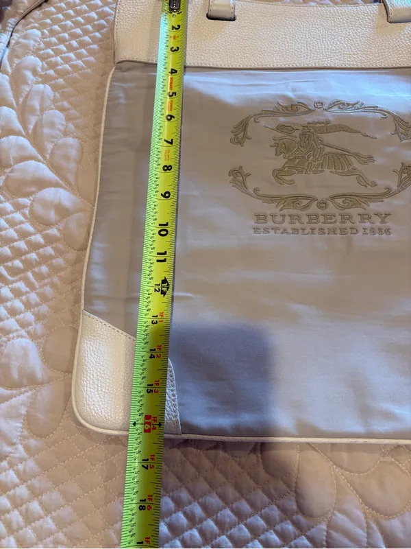 Vintage Burberry Cream Canvas Stowel Roll Up Tote Bag - Image 16