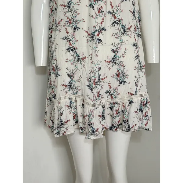 O’Neill Women’s Mini Dress Size S White Floral Print Halter Neck Rayon Beach - Image 3