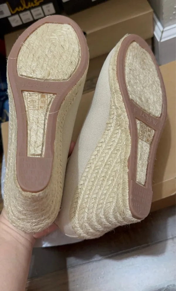 j.crew heels Seville espadrilles Flax size 6 - Image 3