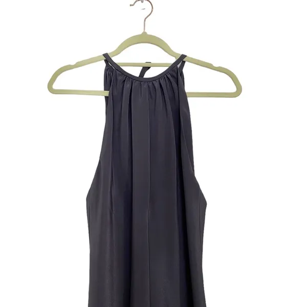 Black Shimmer High Neck Maxi Gown Open Back Formal Dress Sz S - Image 3