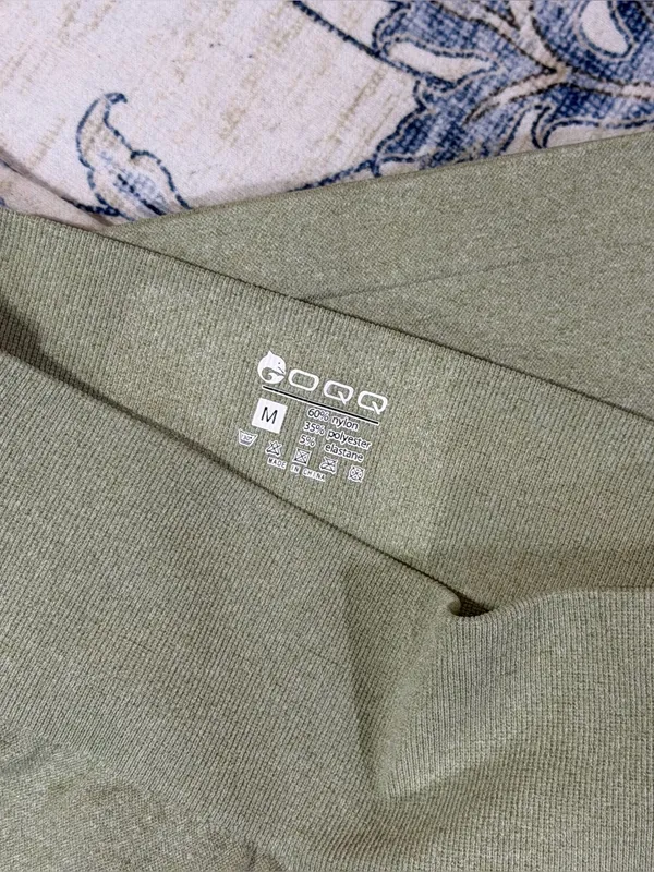 OQQ Biker Shorts Green Size M - Image 3