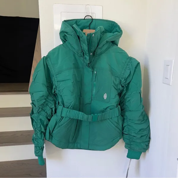 Free People FP Movement Lift Laugh Love Jacket Coat in Green Glow - NWT - Image 4