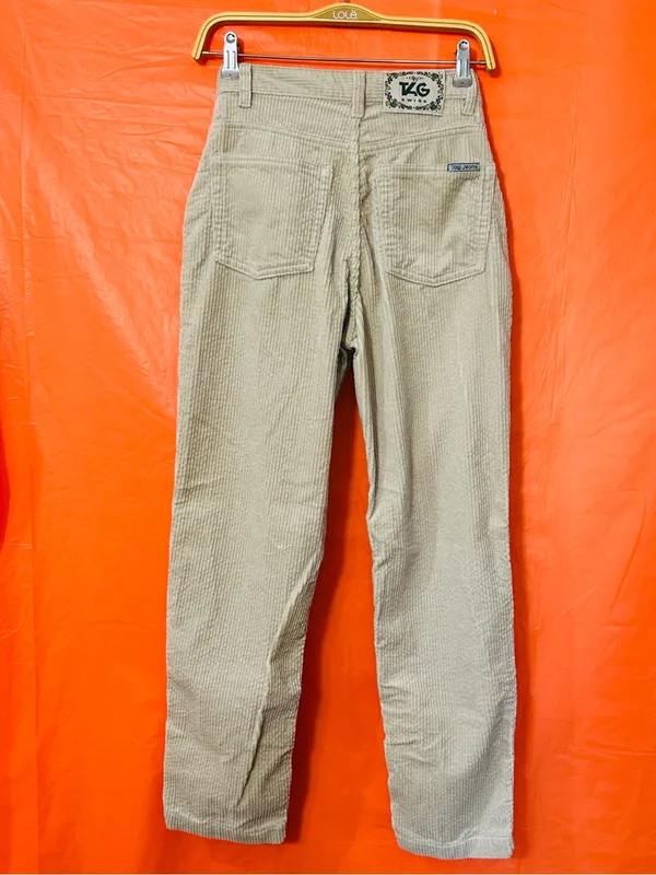 Women’s Beige Corduroy Wide-Leg Jeans - Image 3