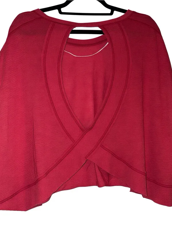 Free People Movement My Time Tee Cranberry Medium New Without Tags CURRENT - Image 5