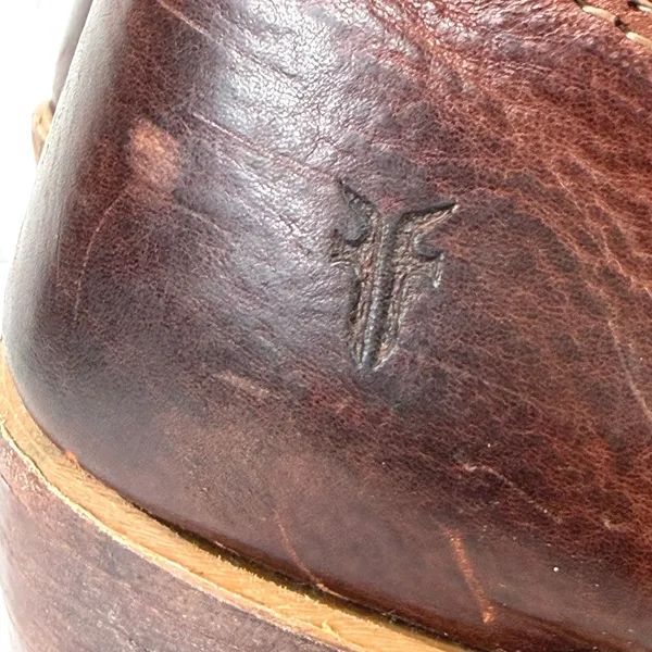 Vintage Frye Campus 14L Tall Boots Pebbled Leather Cognac Brown‎ Women's 9.5M - Image 6