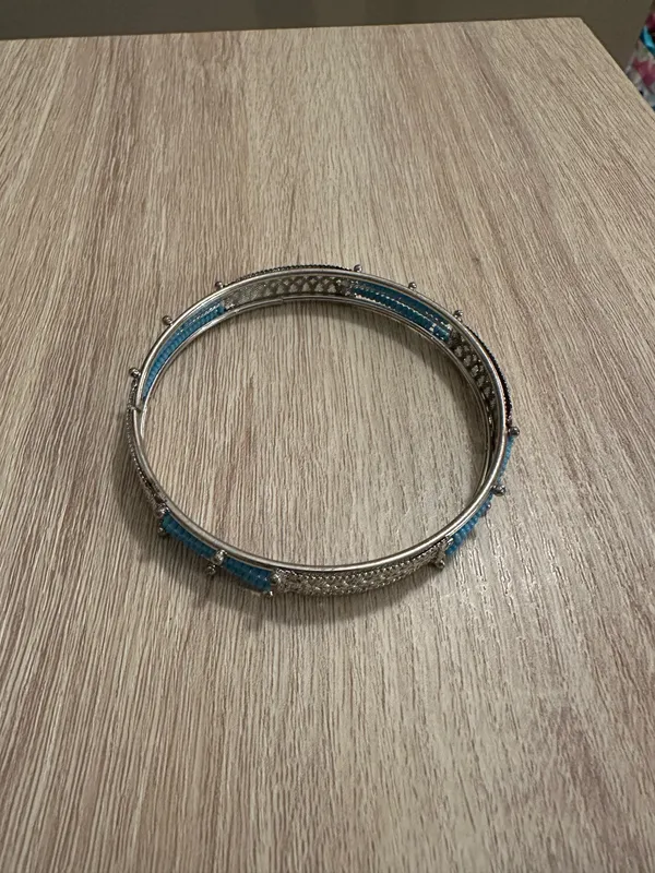 Silver Blue Bangle Bracelet never worn - Image 3