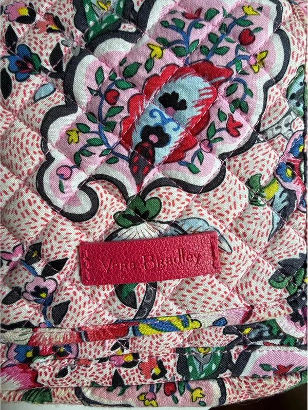 Vera Bradley Small Crossbody Bag in Pink Floral Quilted Cotton - Image 4