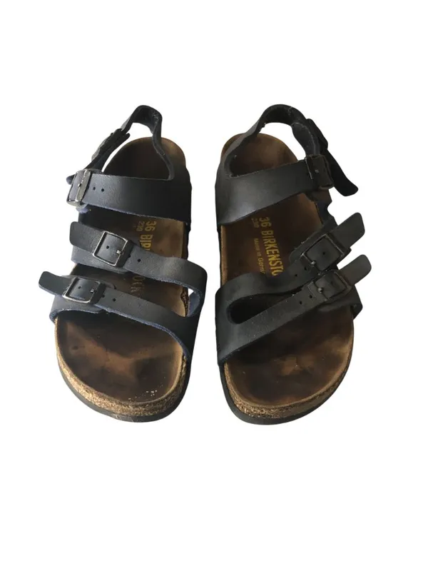Birkenstock Ellice Navy Blue Triple-Strap Slingback Sandals 36 Narrow Women's 5 - Image 2