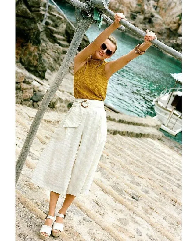 NWT Anthropologie Palm Beach Belted Pants Size 8. A42 - Image 5