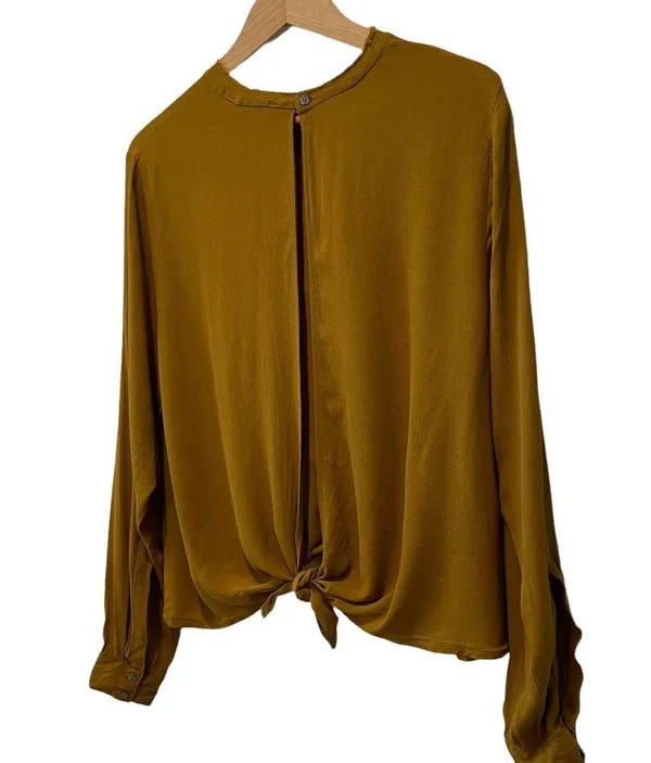 Olivaceous Tie Back Blouse Top - Image 5