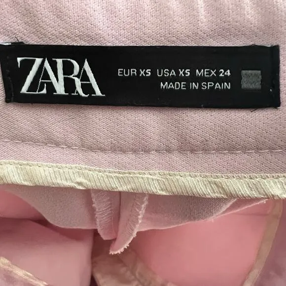 Zara Tailored High‎ Rise Trousers Womens XS Pink Minimalist Chic - Image 6