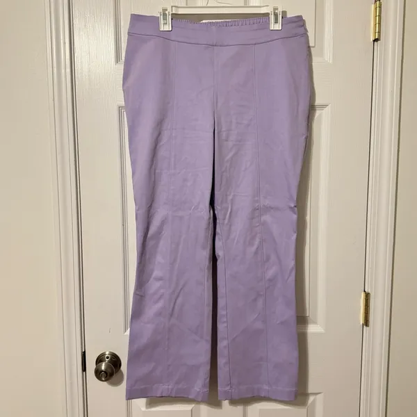 HILL HOUSE The Claire Pant Size XL Lavender Stretch Cotton Career Dressy - Image 2