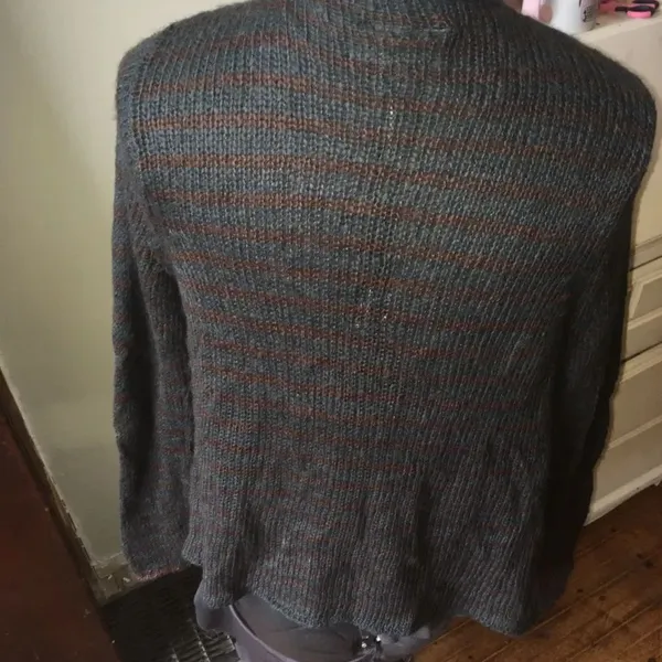 Wooden Ships striped luxe soft drape front cardigan - Image 3