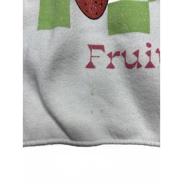 Golden Hour Strawberry Floral Fruit Market White Light Pullover Sweater Medium - Image 5