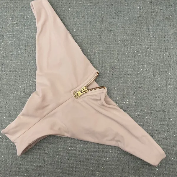 Beach Bunny Bikini Bottom With Zipper White - Image 4