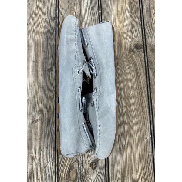 SAM EDELMAN Light Blue Leather Moccasins With Tassels SZ 8.5 - Image 2