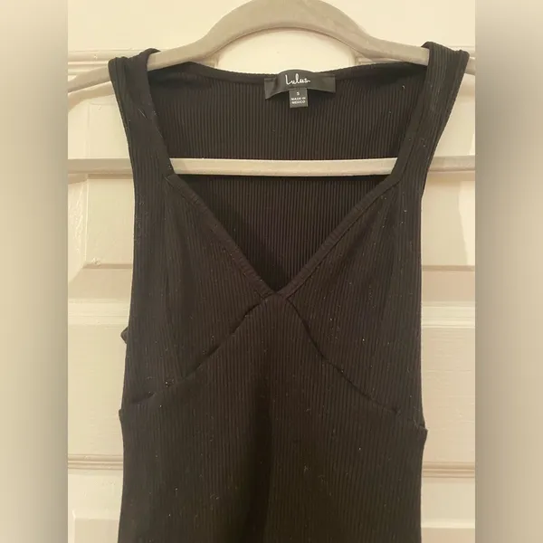 Chic Black Ribbed Bodysuit Size 4 - Image 2