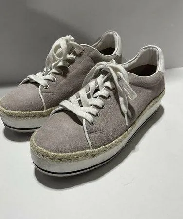 Steve Madden Rule Platform Suede Taupe Sneakers Size 9.5 - Image 2