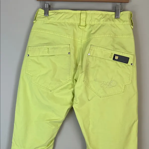 Burton Women's FLY PT Blue‎ Snowboarding Pants Dryride Size Small Yellow - Image 4