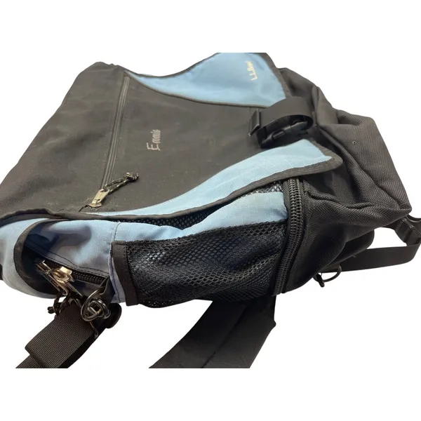 L.L. Bean Blue & Black Messenger Backpack With Multiple Compartments & Adjustabl - Image 8