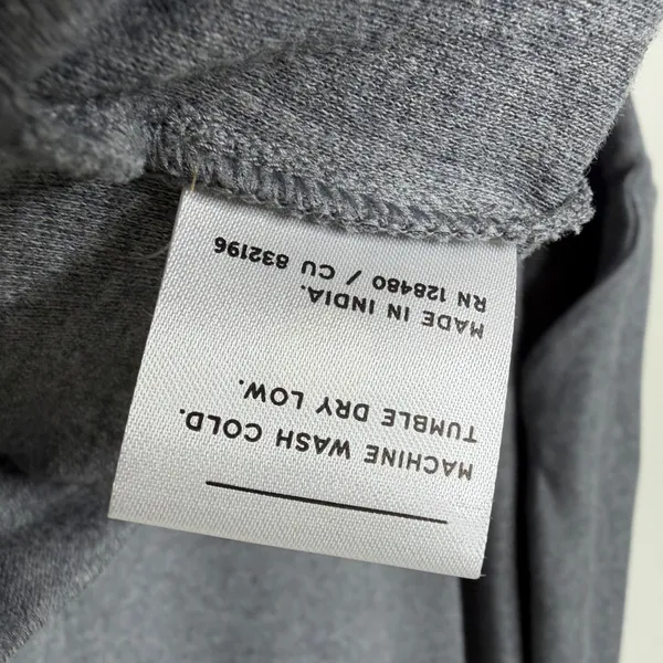 Pact Organic Cotton Long Sleeve Oversized T-Shirt Gray M/L Crew Neck Seam Detail - Image 2