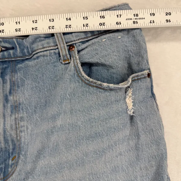 Abercrombie‎ & Fitch The Vintage Flare High Rise Light Wash Raw Hem Jeans 33 16R - Image 4