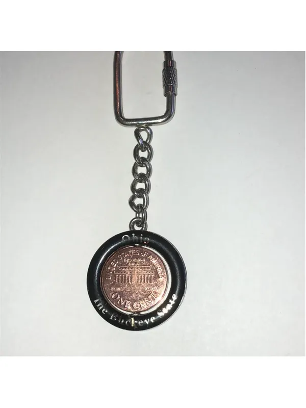 Vintage Ohio The Buckeye State Penny Keychain - Image 5
