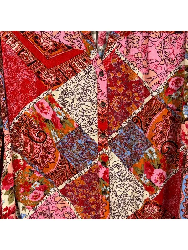 Lovestitch Women's Large Patchwork Floral Blouse - Image 2