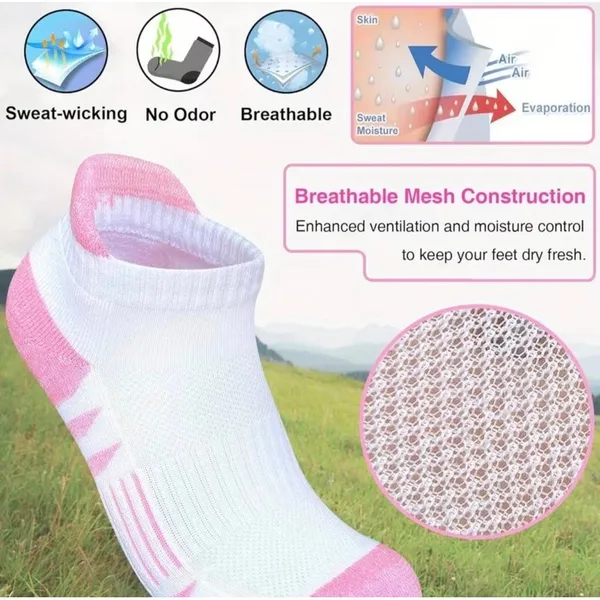 Colorful‎ Athletic Women's Tab Socks M/L 5 PACK Low Cut High Quality NEW - Image 4