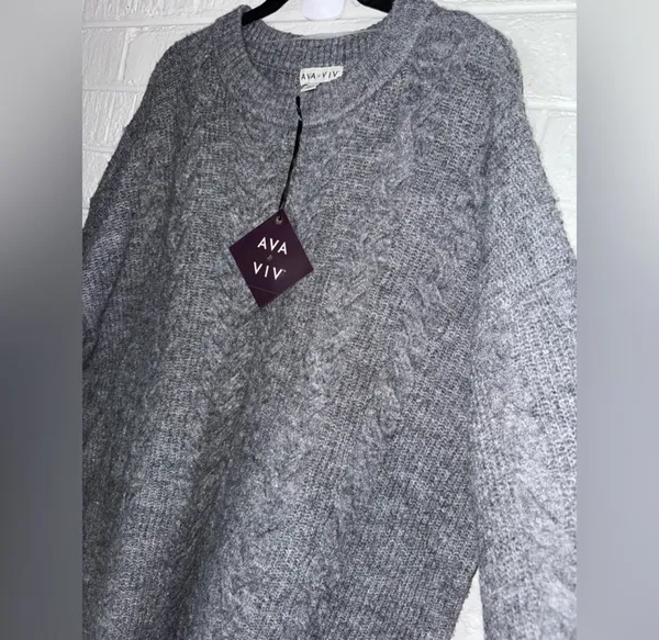 NWT AVA & VIV 2X women’s gray sweater plus size 2X ✨ - Image 3