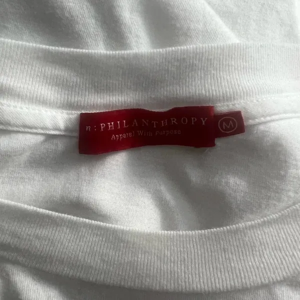 n:Philanthropy Verbena Stripe Shoulder T-Shirt in White Size US‎ Medium - Image 11