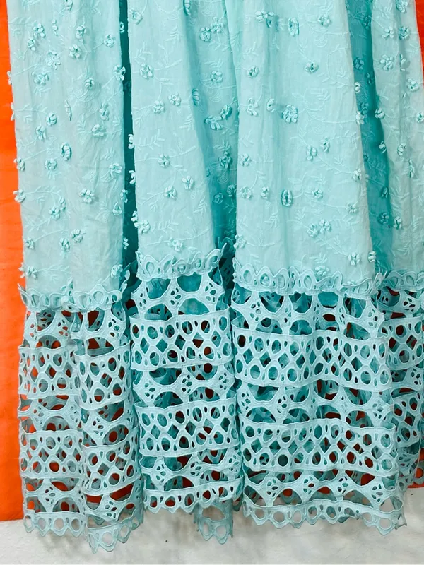 Boston Proper Mint Blue Embroidered Maxi Dress - Image 3