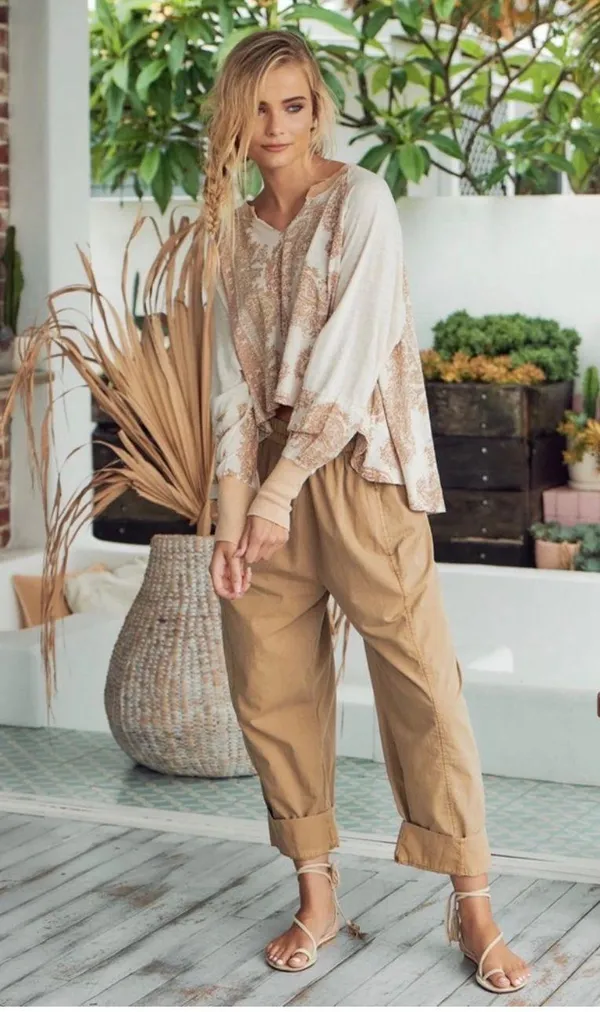 Free People LARGE True Perfection Tee in Almond Milk NWT - Image 8