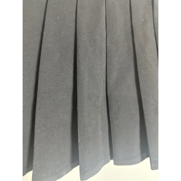 FREE‎ Paris Black Mini Skirt - Flat Front Back Pleated - Made in France - XS - Image 4