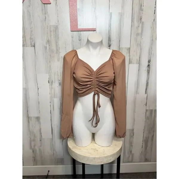 Brown crop top size Xlarge Tan - Image 2