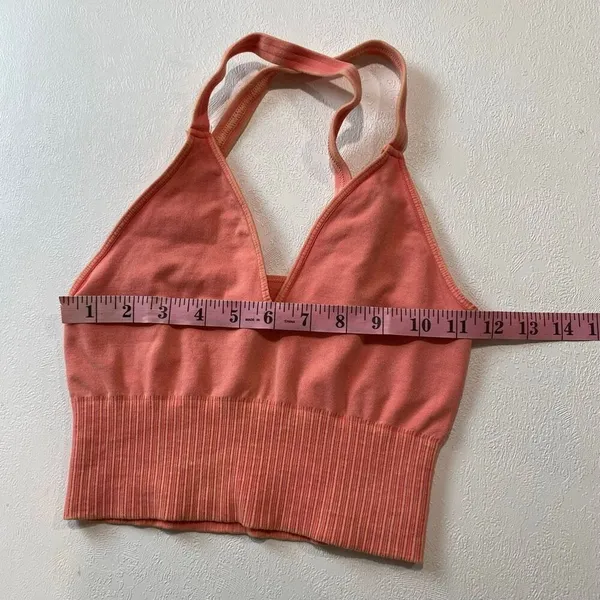 Free People Movement Seamless Sports Bra XS Pink Coral Yoga Active Top - Image 5