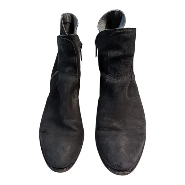 Seychelles Lucky Penny Black Suede Double Zip Almond Toe Ankle Boots Sz 6 - Image 3