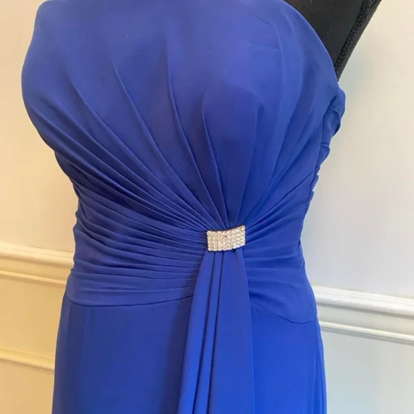 Symphony of Venus Strapless Cobalt Royal Blue Maxi Evening Gown Formal Prom - Image 2