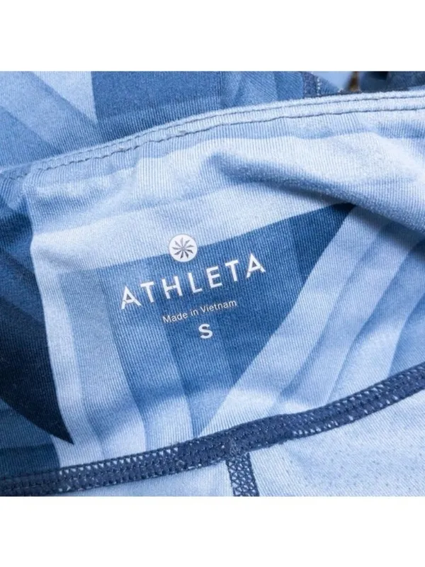 Athleta Chaturanga Geometric Leggings S Blue Frost Stretch Pocket Full Length - Image 3