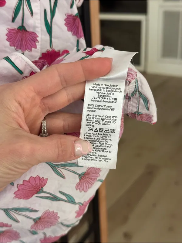J. Crew block print pajamas shirt short sleeve button down floral garden cotton - Image 6