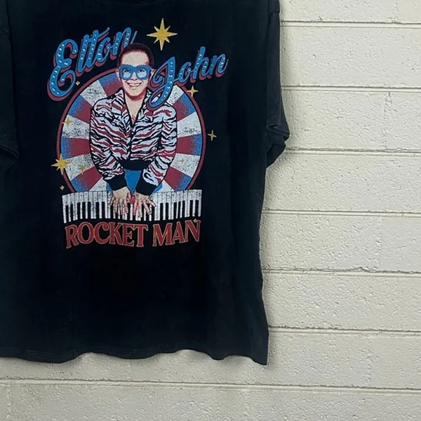 Elton John Gray Tee size L - Image 6