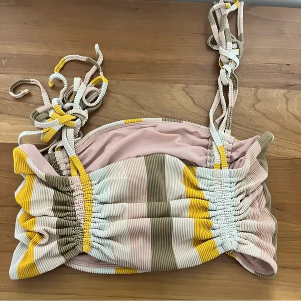 Women’s Aerie Ribbed Longline Bandeau Bikini‎ Top Size Medium - Image 6