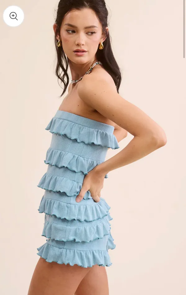 Ruffled Romper Blue - Image 2