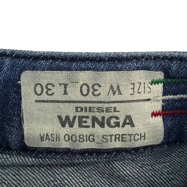 Diesel Wenga Solid Straight Leg Jeans Blue Y2K Low Rise Patch Pockets Size 30 - Image 5