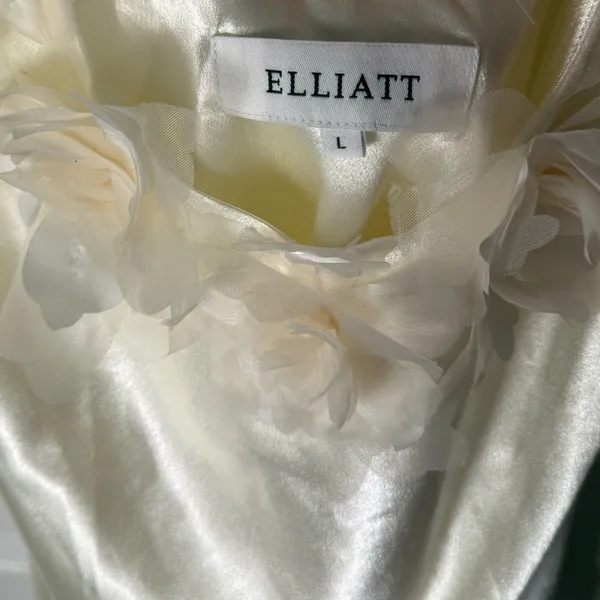 Elliatt Katalina 3D Floral Appliqué Mini Dress in Ivory - Image 11
