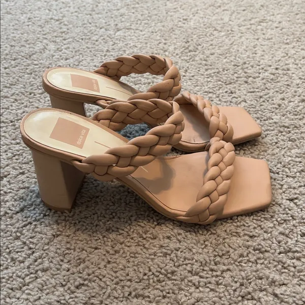 Dolce Vita Tan Braided Heeled Sandals With Chunky Heels - Image 5
