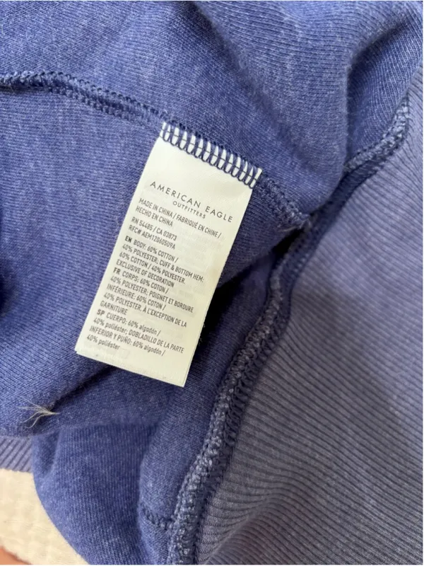 Women's American Eagle Big Hug Crewneck Blue Sweatshirt Oversized Open Size - Image 5